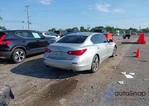 2014 Infiniti Q50 Hybrid Sport z USA, uszkodzony, nr VIN JN1AV7AP4EM690347